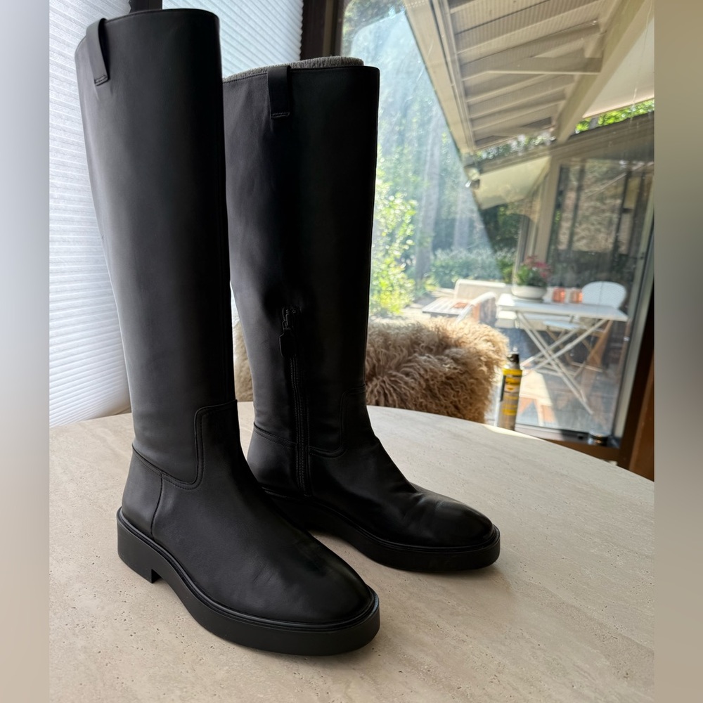 Stuart Weitzman Black Over-the-Knee Leather Boots